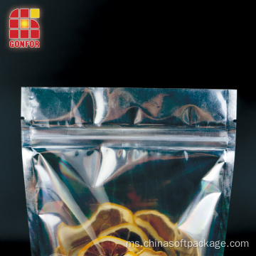 No Pouch Makanan Bercetak Mylar Foil Stand Up Pouch Dengan Ziplock